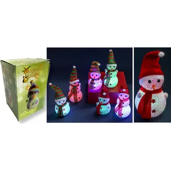 Vánoční dekorace Akrylový sněhulák LED svítící RGB 14x9 cm MIX VZORŮ
