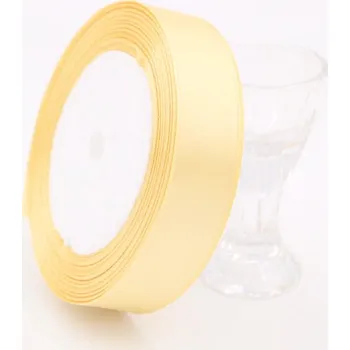 Stuha Saténová stuha 22 m x 1,2 cm SVĚTLE ŽLUTÁ