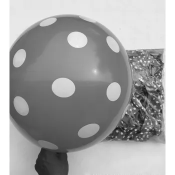 Latexové balónky 12 palců se stříbrnými puntíky – cca 100 ks, cca 35 cm