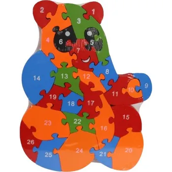 Dřevěné puzzle, skládačka MEDVÍDEK 23x17 cm