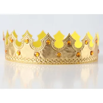Party dekorace Koruna KRÁLOVNY, KRÁLE narozeniny, party, ples 16x5 cm ZLATÁ