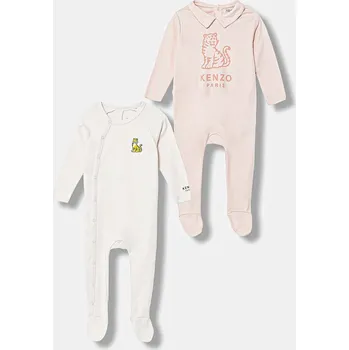Kojenecký overall Dětský bavlněný overal Kenzo Kids 2-pack K61253 růžová 03X, vel. 60