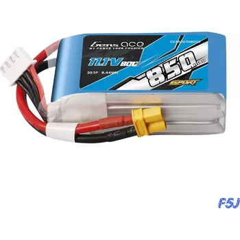 RC náhradní díl Gens ace akumulátor LiPo 850mAh 3S 11.1V 80C XT30 Plug