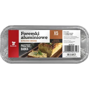 Forma na pečení KUCHCIK Hliníková forma na paštiku/vánoční cukroví 20x9,5x5 cm - sada 5 ks