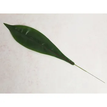 Svatební dekorace Silikonový list KALATEA na špičce, výška 46 cm, tmavě ZELENÝ – 1 ks