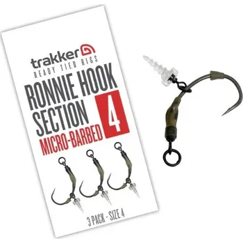 Rybářský háček Trakker Návazce Koncová Část Ronnie Hook Section Barbed 3 ks velikost 6