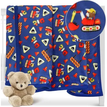 Dětská deka Dětská deka STAVENIŠTĚ mikroplyš 100x75cm Český výrobce