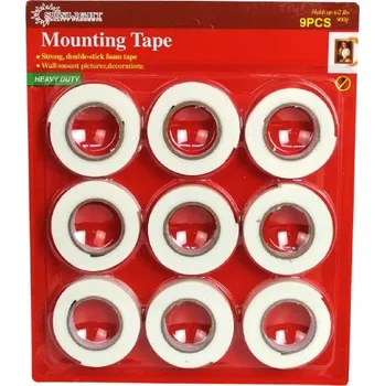 Oboustranná pěnová montážní páska (délka 1 m, šířka 1,7 cm, tloušťka 2 mm) sada 9 ks