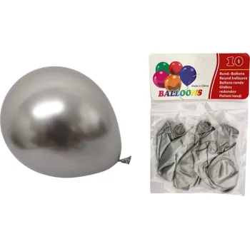 Latexové balóny 12 palců metalizované STŘÍBRNÉ sada 10 ks cca 30 cm 35 g