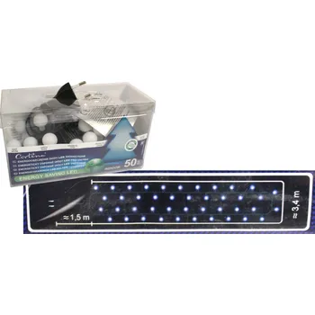 Vánoční dekorace LED světla 50L KULKI vnitřní 4,9 m - STUDENÁ BÍLÁ