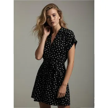 Dámské šaty Sinsay - Viskózové mini šaty - černá - 626FI-99X - 626FI-99X-XXL