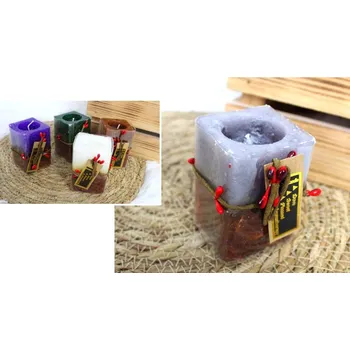 Svíčka Svíčka, svíčka s červenými kuličkami PROSTOKĄT 7x5 cm MIX KOLOR