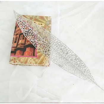 umělá květina Umělý list se stříbrným brokátem 50 x 8 cm