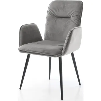 Jídelní židle DELIFE Jídelní židle Vinja-Flex samet šedá 4-nohá zúžená černá