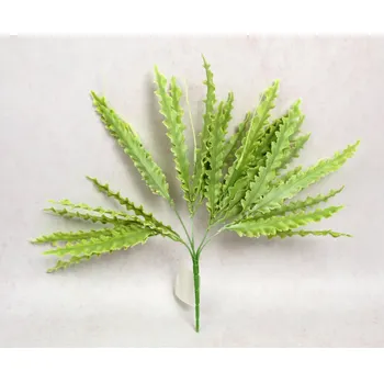 umělá květina Kytice silikonových listů KAKTUS ZYGZAKOWATY, výška 38 cm, tmavá, 5 stonků, ZELENÁ světlá