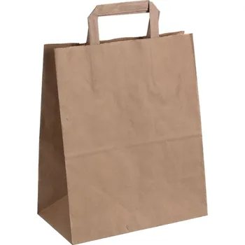Nákupní taška Papírová taška EKO hnědá hladká 26x14x30 cm ploché ucho - 1 ks