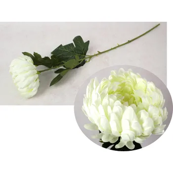 umělá květina Květina CHRYZANTEMA výška 65 cm (hlava 12x5,5 cm) BÍLÁ