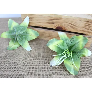 umělá květina Květinová hlava LILIE 3D 19 cm ZELENÁ