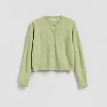 Dámský svetr Reserved - Vlněný kardigan - světle zelená - 242HI-70M - 242HI-70M-XL