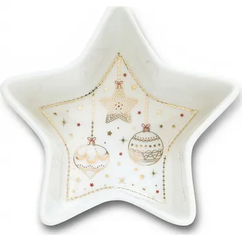 Vánoční miska ve tvaru hvězdy EASY LIFE 15 × 5 cm bílá