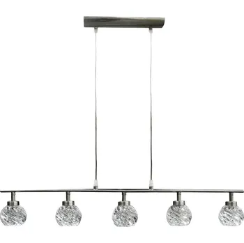 Závěsná lampa Gira 5x40W G9 saténový nikl+křišťál