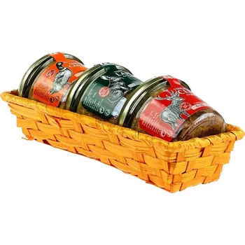 Dárkový potravinový koš Gourmet Partners Dárkový koš Lovecké trio 3x 180 g