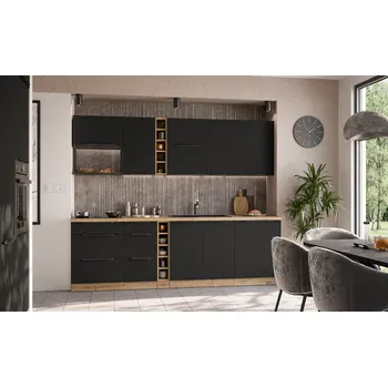 Kuchyňská linka Kuchyňská linka 255 cm Aria 1 - Dub artisan + BL Black AFM