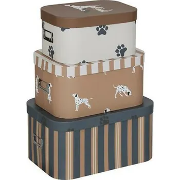 Úložný box Sada 3 dekoračních krabic Scott dog kartonové boxy do dětského pokoje