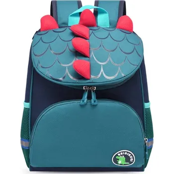 Školní batoh Batoh do školky DINOSAURUS 34x10x24 cm NÁTRUMATOVĚ ZELENÝ