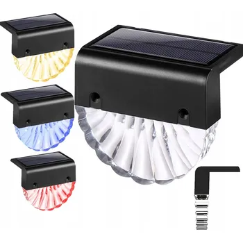 Venkovní osvětlení 4x VENKOVNÍ SVĚTLA NA SCHODY TERASU VODĚODOLNÁ SOLÁRNÍ LAMPA LED BAREVNÁ