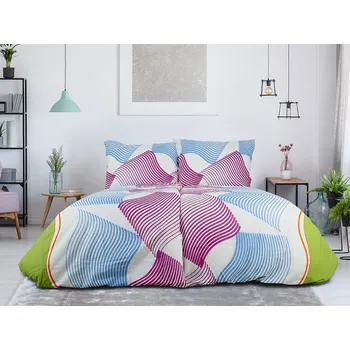 Povlečení Bavlněné povlečení UNILO modro-fialové Rozměr povlečení: 70 x 90 cm | 140 x 200 cm