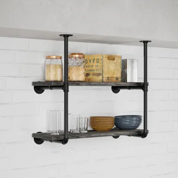 Šatní skříň Walteco Dvojitá police Rusticline k připevnění ke stropu