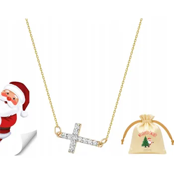 Náhrdelník Zlatý náhrdelník celebritka s brilianty – křížek