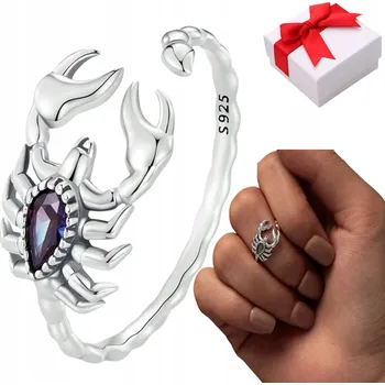 Prsten Stříbrný prstýnek ŠTÍR zirkony nastavitelný s925 + krabička