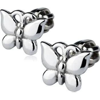 Náušnice Šperky4U Stříbrné náušnice šroubovací - motýlci - ZB3890