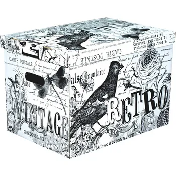 Dárková krabička Dekorativní úložná krabička 460x320x330 mm RETRO