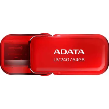 USB flash disk ADATA Flash Disk 64GB UV240, USB 2.0, červená AUV240-64G-RRD