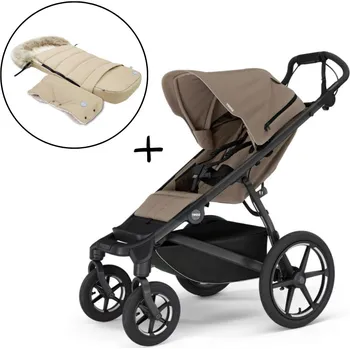 Kočárek Thule Urban Glide 4-wheel Tinted Taupe s magnetickou sponou 2025 + Fusak a rukávník JOMK Northern Buff