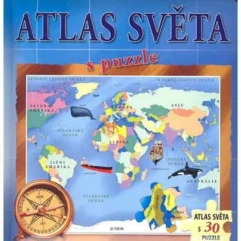 Leporelo Atlas světa s puzzle