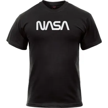 Pánská móda ROTHCO Triko s krátkým rukávem NASA ČERNÉ S ČERNÁ - BLACK