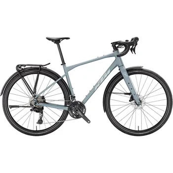 gravel kolo Gravel kolo KTM GRAVELATOR 20 LFC 2026 BLUE GREY MATT (GREY GLOSSY) Barva: Šedá, Velikost: S Alu rám, Shimano CUES 2x10, Schwalbe G-One, světla a nosič – LFC výbava