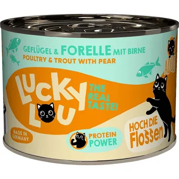 Krmivo pro kočku Lucky Lou Lifestage Adult drůbež a pstruh 24 × 200 g