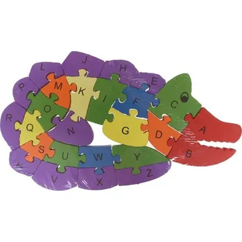 Dřevěná hračka Vzdělávací dřevěné puzzle-Krokodýl