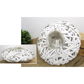 Proutěný košík s fólií, kulatý UFO 30 cm, otvor 11 cm