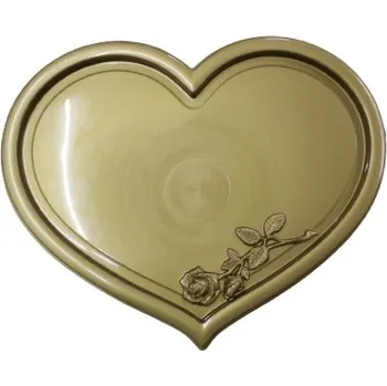 Svíčka Podstavec, podložka pod svíčky SRDCE 36x30 cm ZLATÁ