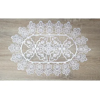 Papírový ubrousek Oválná gipiurová ubrousek 40x30 cm bílá KVĚTY