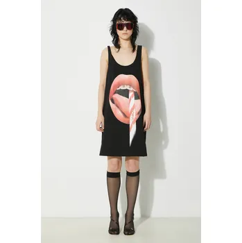 Dámské šaty Bavlněné šaty Fiorucci Mouth Print Tank Dress W01FPDTA111CO01BK01 černá 99X, vel. M