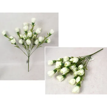 umělá květina Kytice KROKUS výška 48 cm, 7 stonků (21 květů 5x4 cm) BÍLÁ