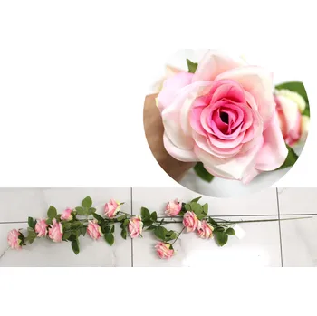 Girlanda RŮŽE 1-ramenná 1,2 m (11 květů 8 cm) RŮŽOVÁ