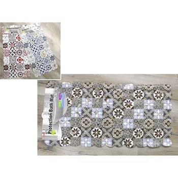 Protiskluzová podložka Koupelnová rohož, protiskluzová, do vany MOZAIKA obdélníková 68x34 cm MIX BAREV